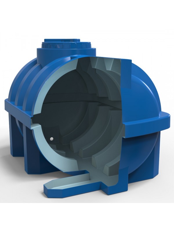 Rezervor apa 500 L orizontal, oval (albastru) cu stut D. 1/2", fortat 114x87x93 cm