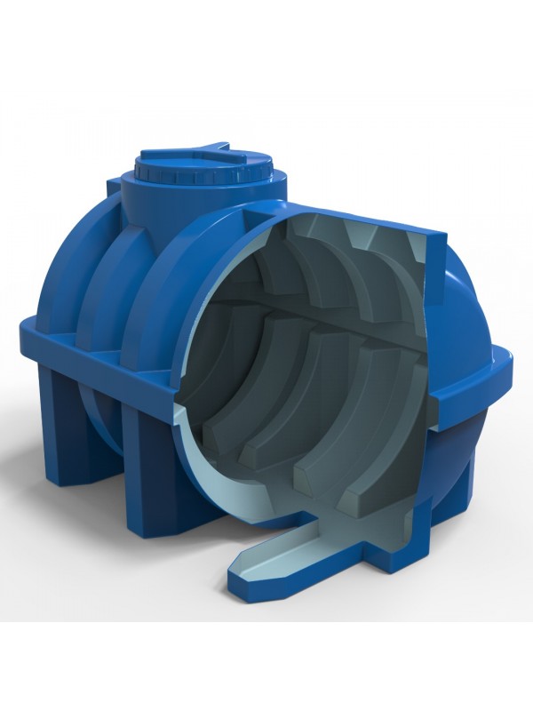 Rezervor apa 500 L orizontal, oval (albastru) cu stut D. 1/2", fortat 114x87x93 cm