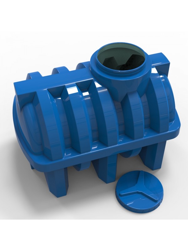 Rezervor apa 500 L orizontal, oval (albastru) cu stut D. 1/2", fortat 114x87x93 cm