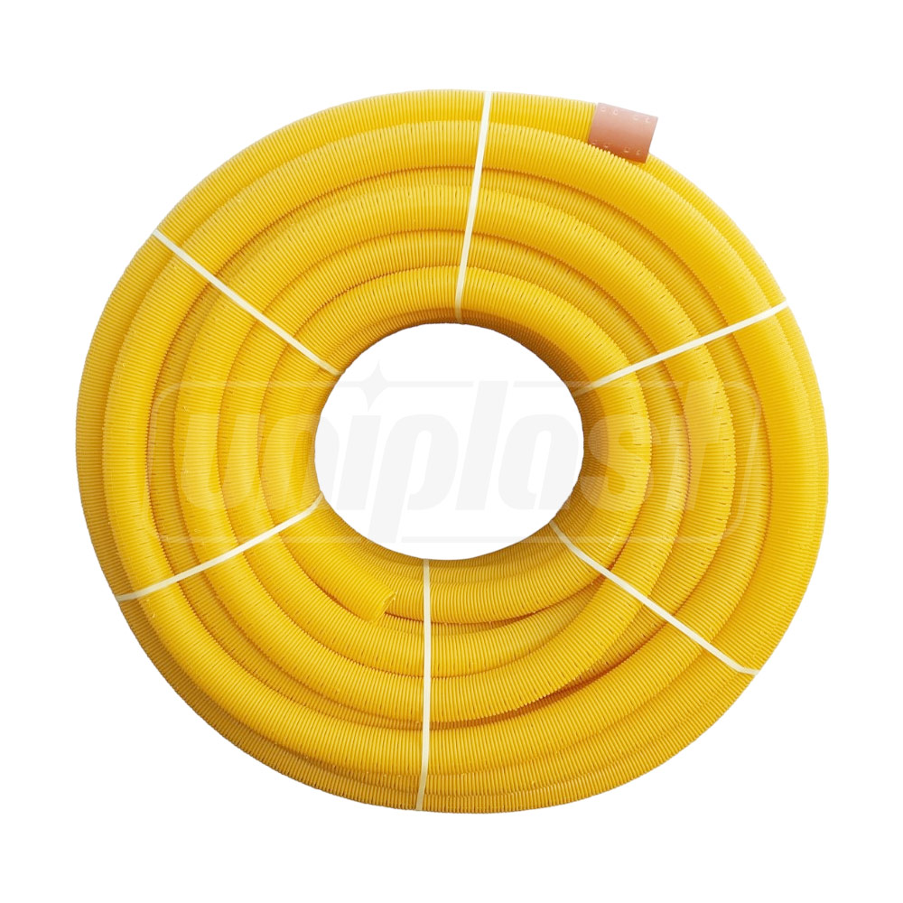 Teava corugata drenaj PVC D. 80 SN4 (galben)  TERAPLAST
