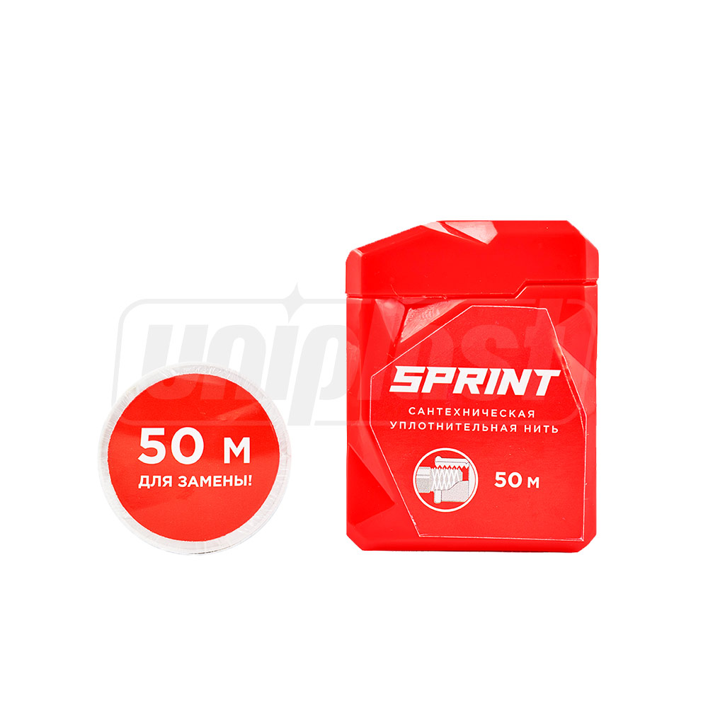 Уплотнительная нить 50 м бокс + 50 м катушка (сменная) Sprint, блистер KE