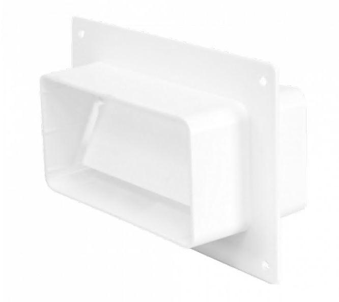 Placa perete cu conector bilateral si clapeta antiretur din plastic pentru tub plat 55 x 110 mm KFV  EUROPLAST
