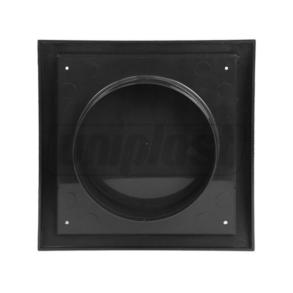 Grila plastic exterior cu supapa 190 x 190 mm cu flansa D.150 (antracit) PREMIUM ND15FVA  EUROPLAST