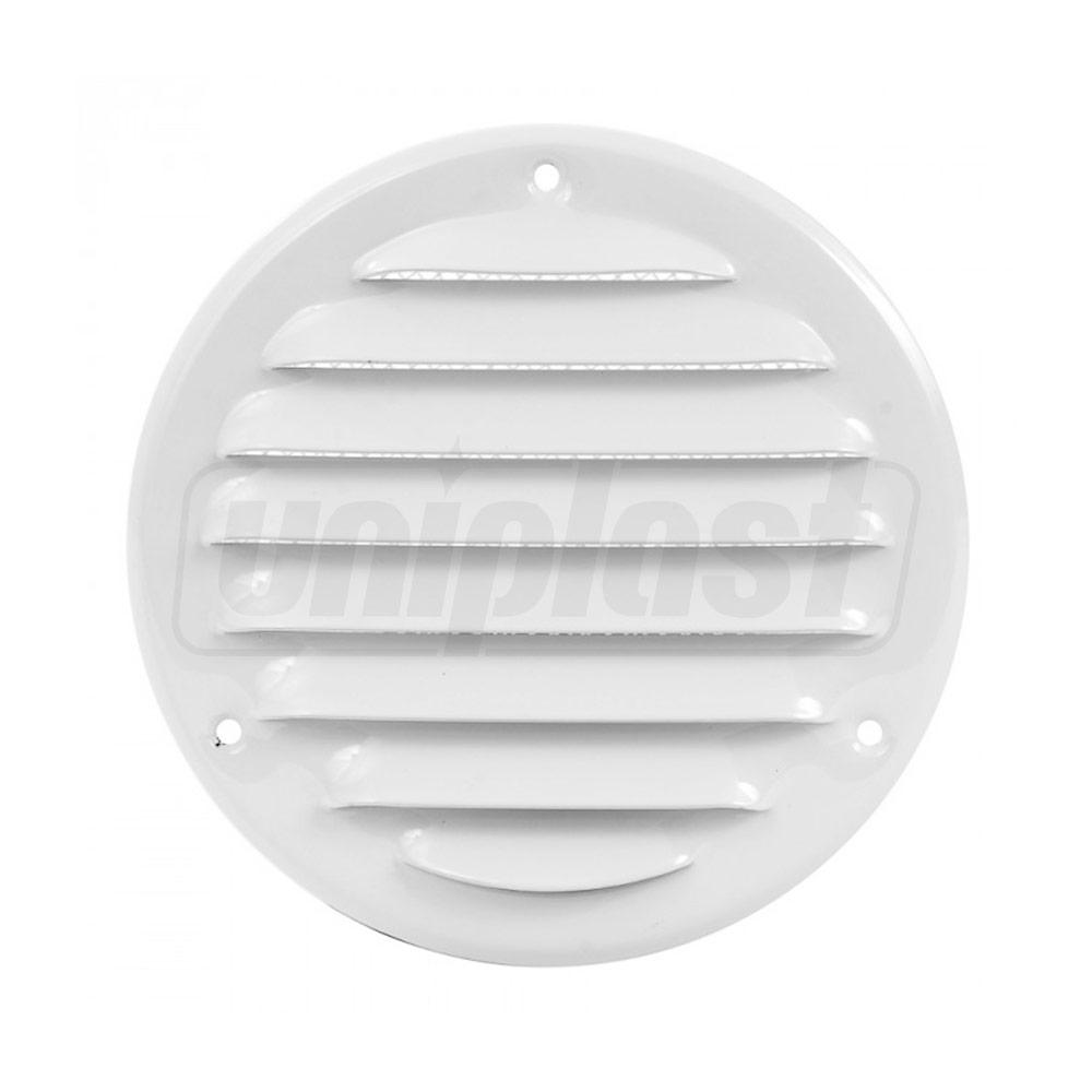 Grila ventilatie metal rotunda D.125 (cu plasa metalica) (alba) MR125  EUROPLAST