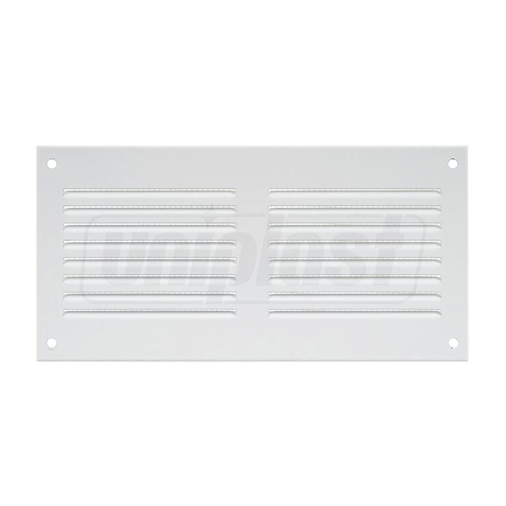 Grila ventilatie metal dreptunghiulara 200 x 100 mm (cu plasa metalica) (alba) MR2010  EUROPLAST