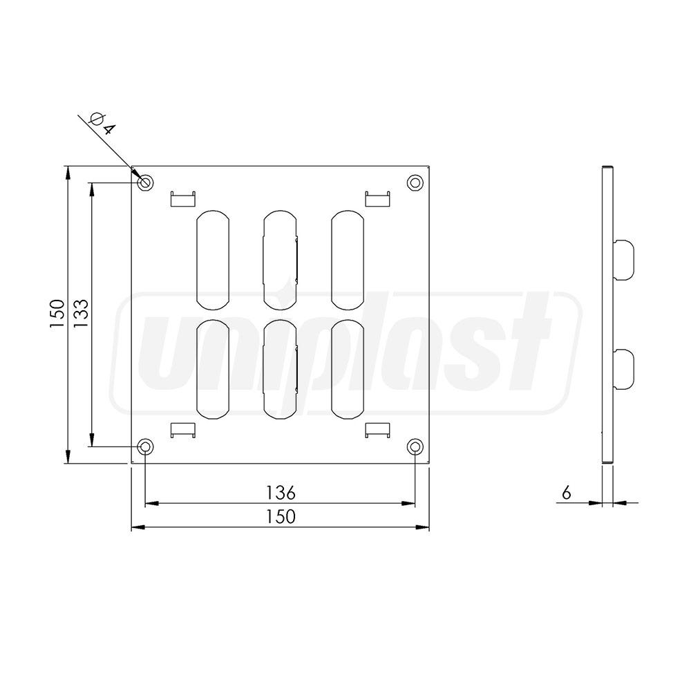 Решетка вентиляционная металлическая квадратная 150 x 150 мм регулируемая MR1515R  EUROPLAST