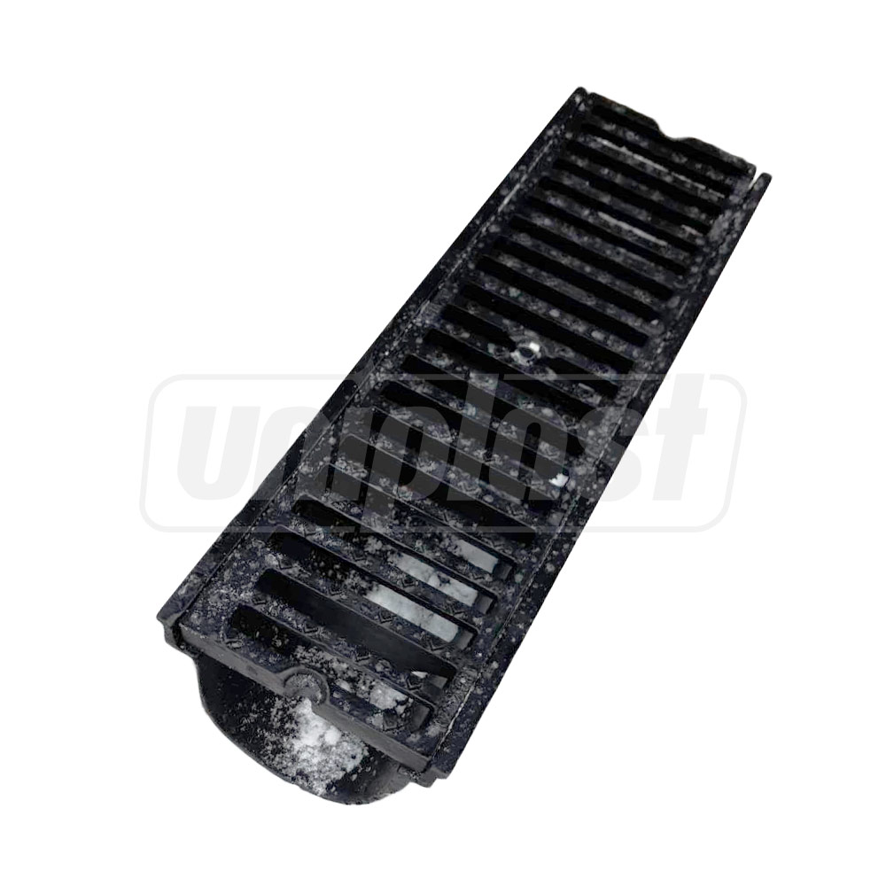 Решетка канализационная чугунная с лотком 750x210 мм 27 кг EN124 D400 (с закругленным дном)