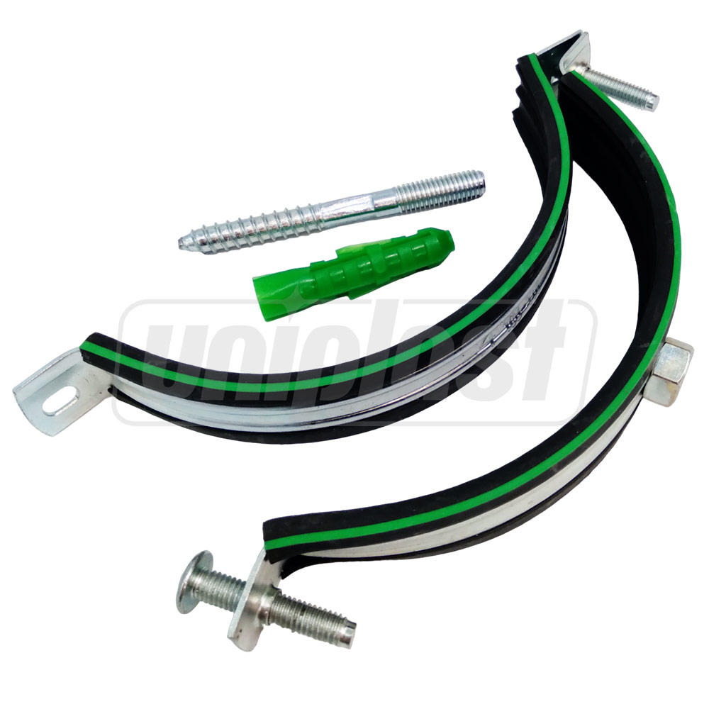 Colier metalic pentru teava cu garnitura din cauciuc si diblu (set) D.200 mm - 7" (195-205 mm) M10 RU