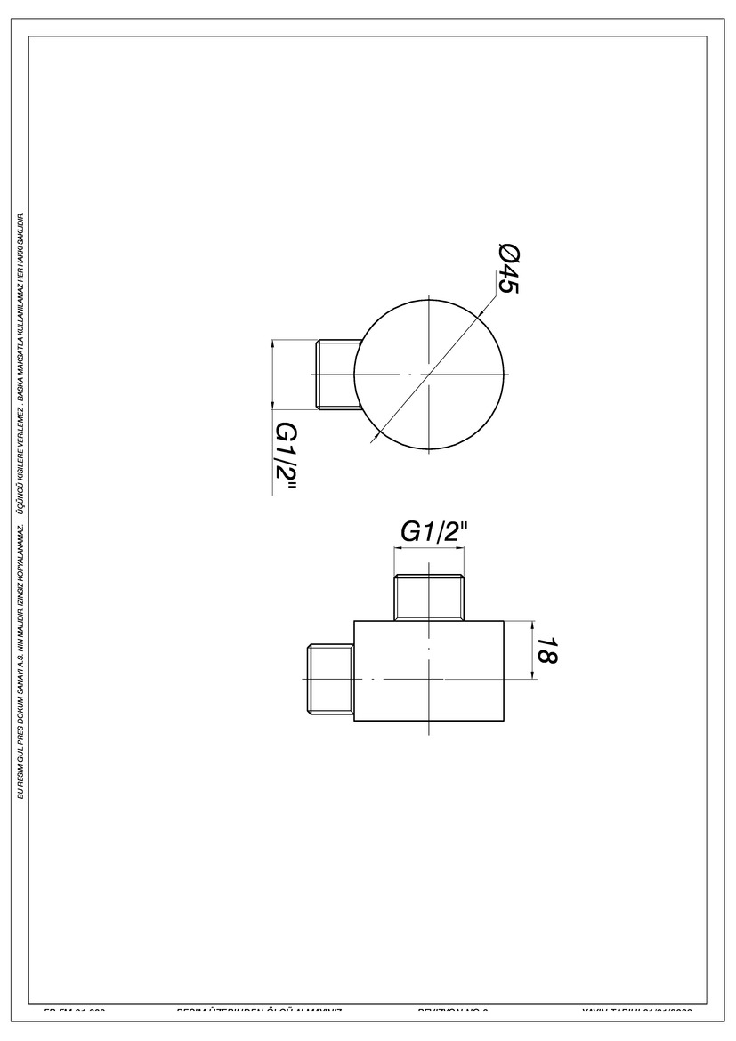 Адаптер (штуцер) для подключения шланга душа лейки (круглый) GGR05 GPD