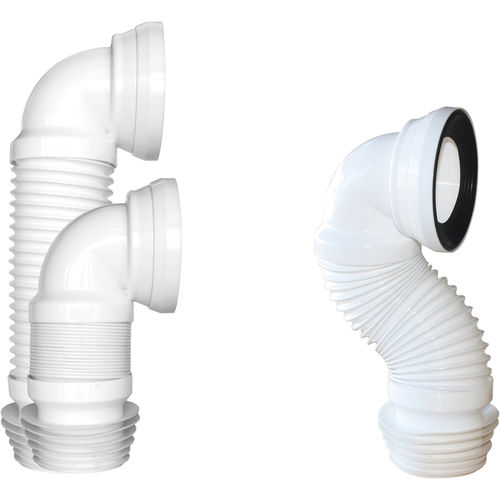 Racord WC flexibil extensibil, insertie inox cu cot si manson D.110 L=250-550 mm KDA02  GPD