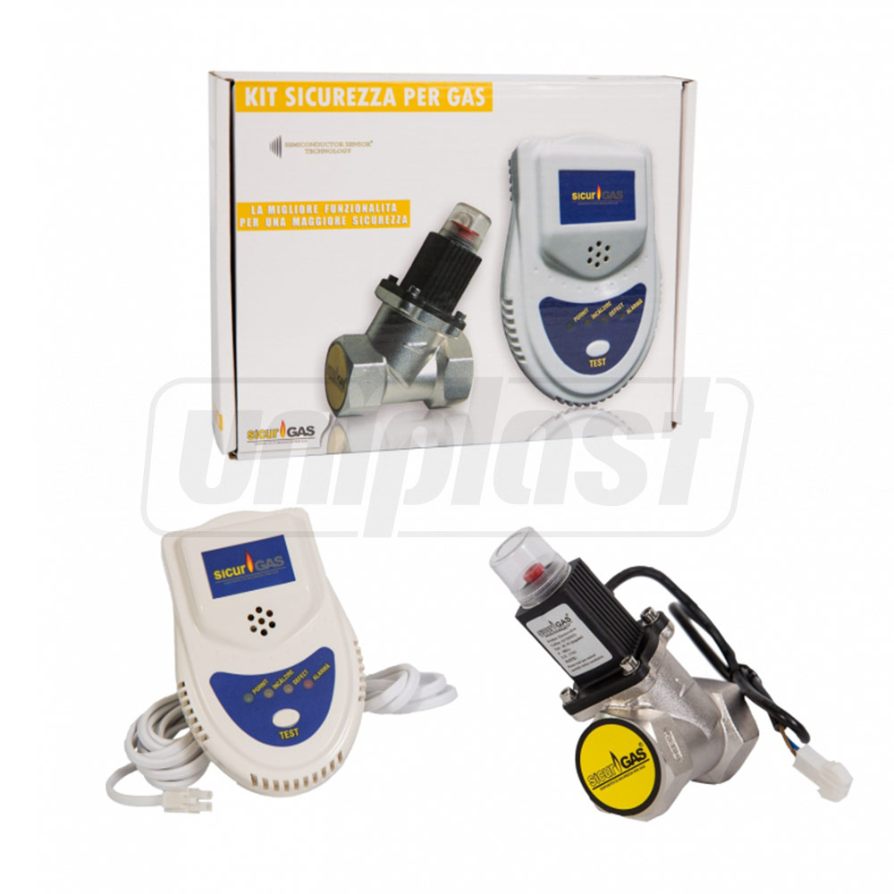 Detector de gaz cu electrovalva D. 3/4" gas natural - metan (-30°C; +60°C; 1 bar) Sicur Gas