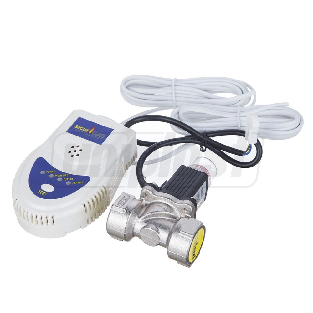 Detector de gaz cu electrovalva D. 3/4" gas natural - metan (-30°C; +60°C; 1 bar) Sicur Gas