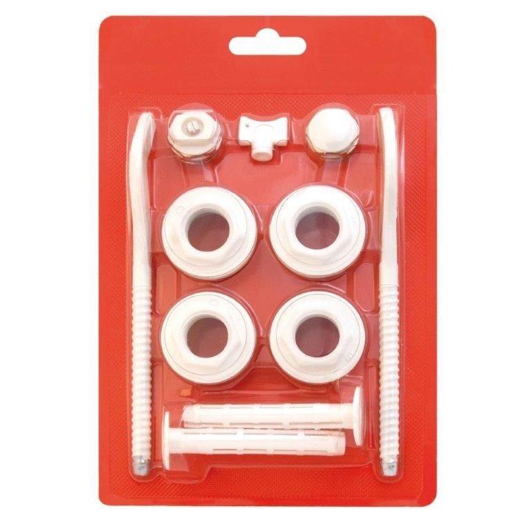 Kit accesorii radiator bimetal, aluminiu D. 1" x 1/2" (11 elemente)