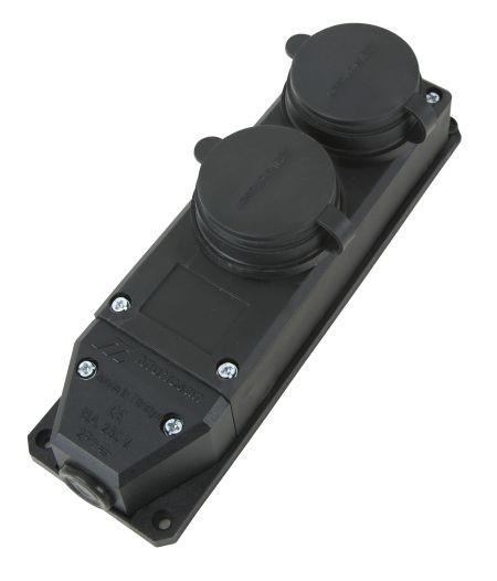 Priza exterioara cauciuc 2 locuri cu pamintare 16A 250V  MUTLUSAN