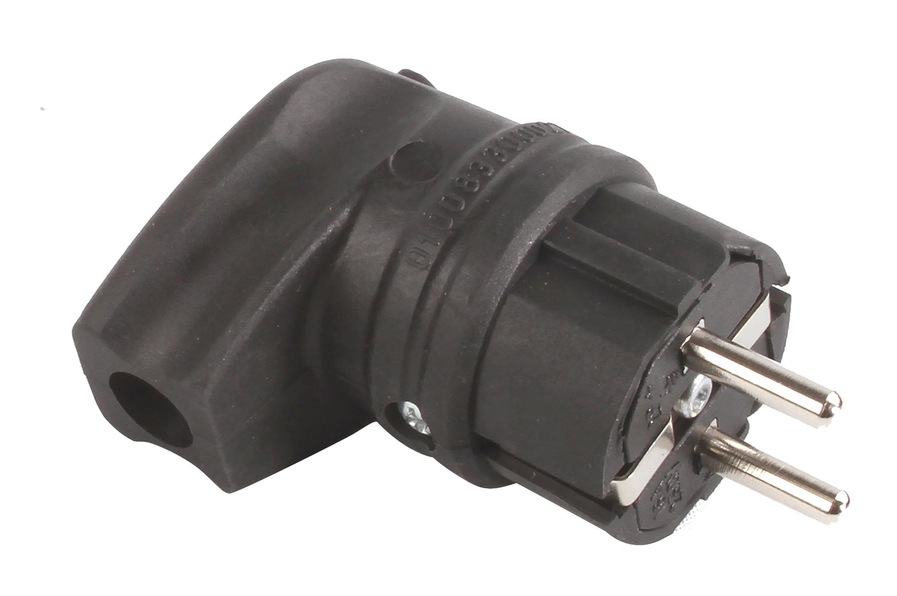 Stecher cauciucat euro cu pamintare 16A 250V 90°  MUTLUSAN