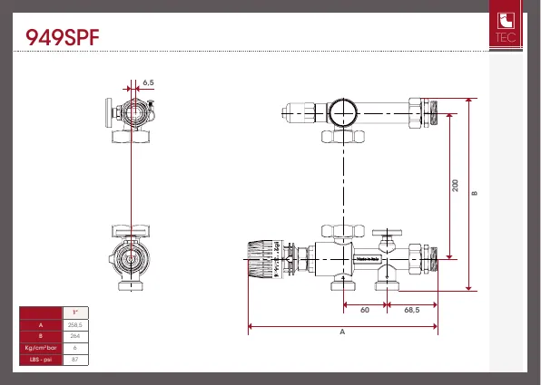 Kit amestec in pardoseala D. 1" fara pompa 949SPF  ITAP