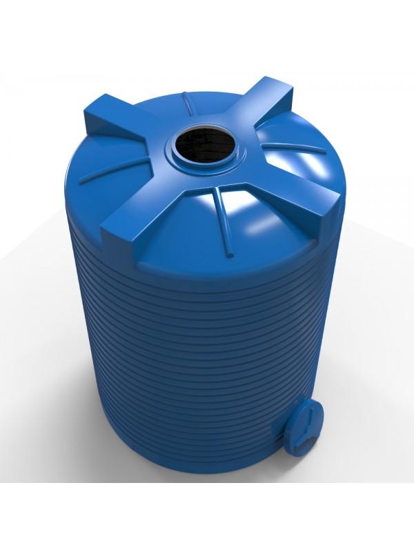 Емкость 7500 л вертикальная, овальная (синяя) + штуцер D. 2" D. 215 см, H=225 см (37097)