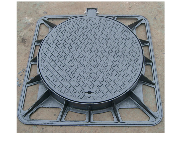 Люк чугунный D.600 EN-124 C250 56 кг квадратная рама (660x850x110 мм)