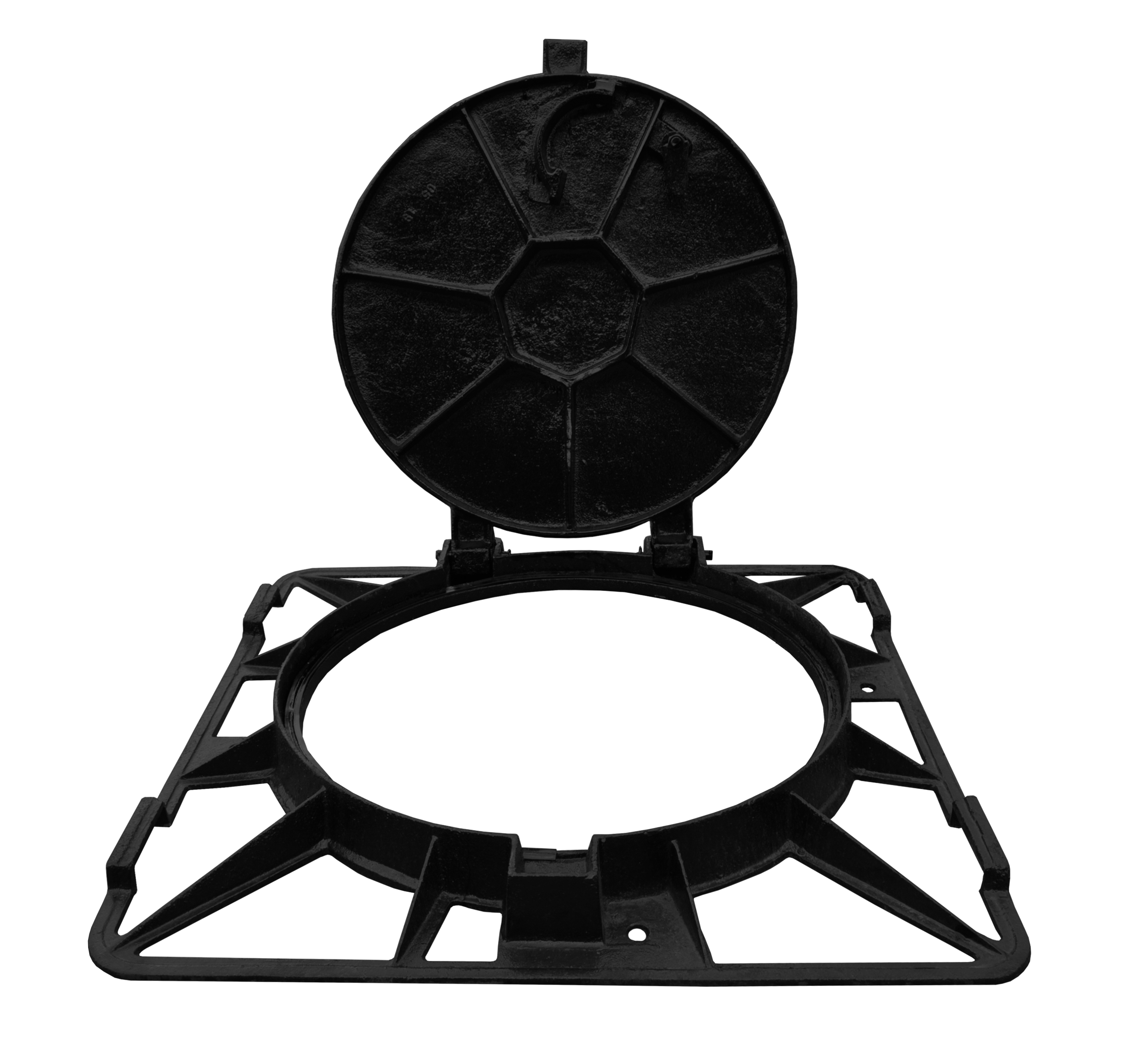 Люк чугунный D.600 EN-124 C250 51 кг квадратная рама (630x850x70 мм)