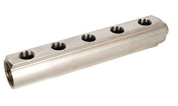 Корпус коллектора D. 3/4" М/М x 1/2" М 5 выходов (межосевое расстояние А=50 мм) PN10 850/50  ITAP