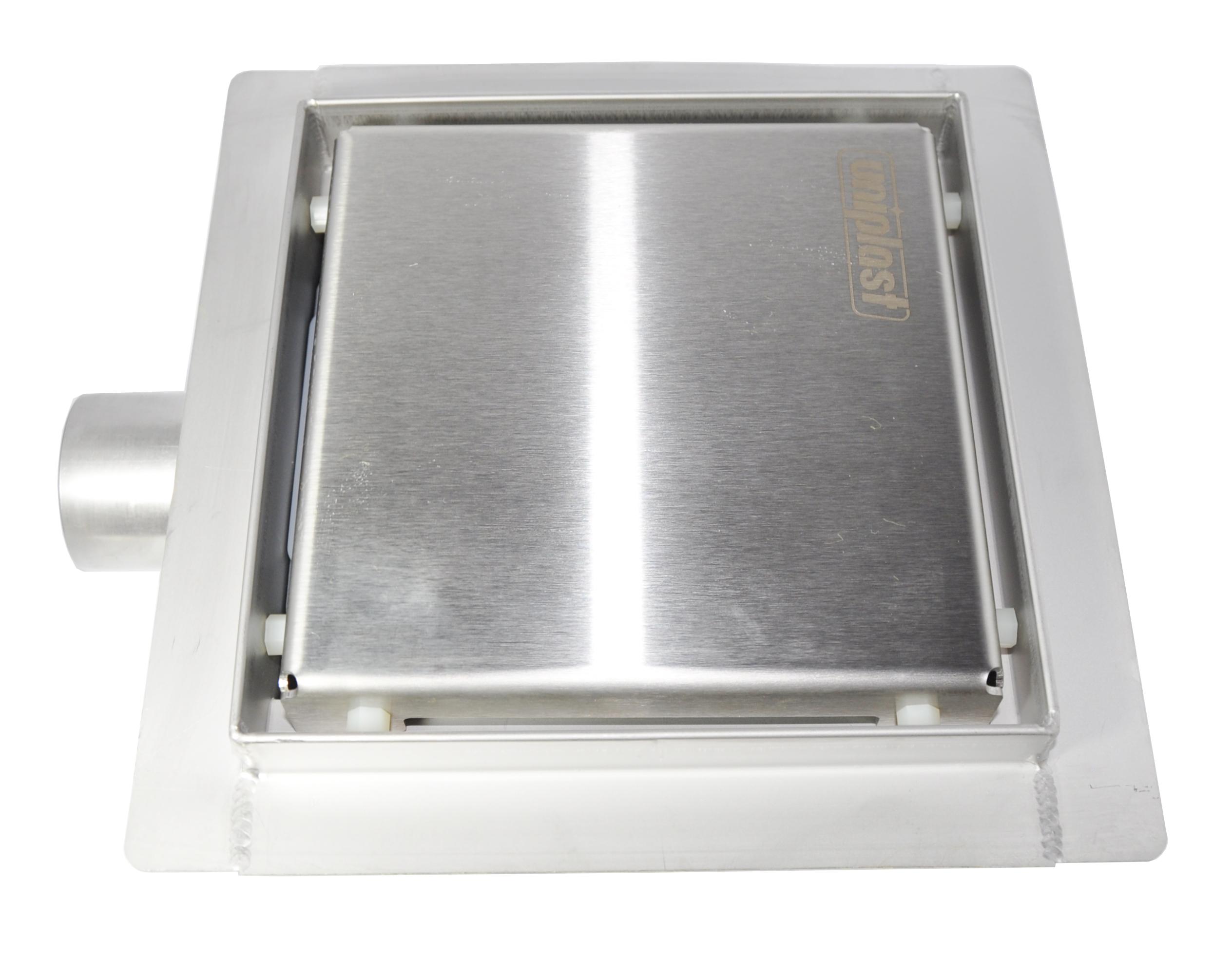 Rigola de dus patrata, set D. 40 x 90° S06 STAINLESS (inox) 150 x 150 x 67 mm  UNIPLAST