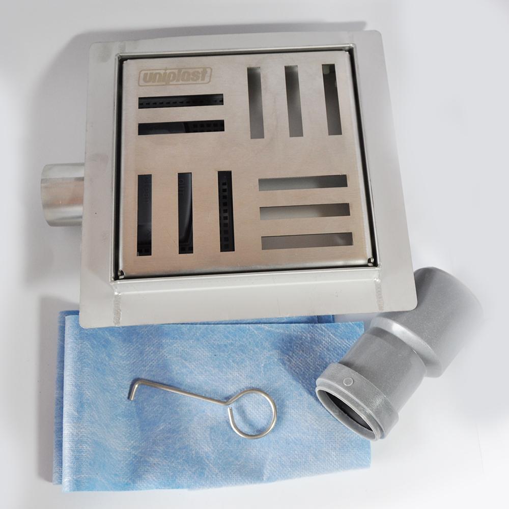 Rigola de dus patrata, set D. 40 x 90° S08 HOLE (inox) 150 x 150 x 67 mm UNIPLAST