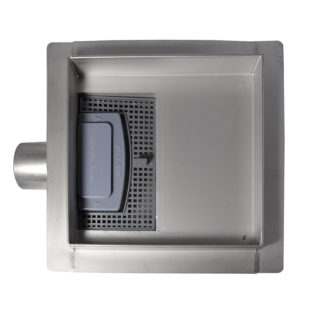 Rigola de dus patrata, set D. 40 x 90° S07 TILE INSERT (inox) 150 x 150 x 67 mm  UNIPLAST