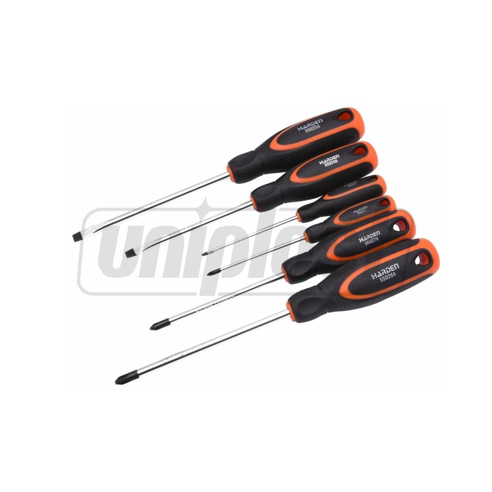 Set surubelnita cruce si plata Cr-V cu varf magnetic - 6 buc. Pro HARDEN