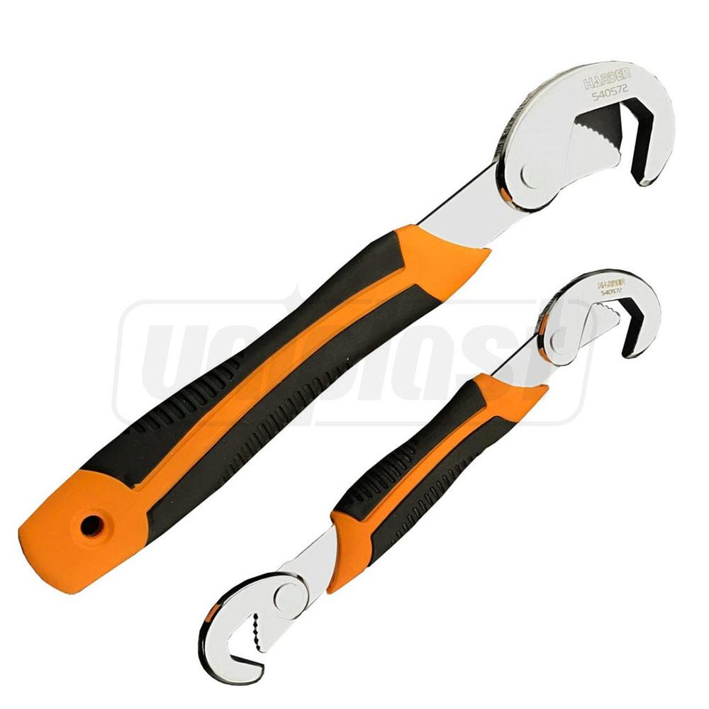 Ключ универсальный самозажимной с крючком, двухсторонний 9-32 мм (2 шт., перчатки в комплекте) Pro  HARDEN