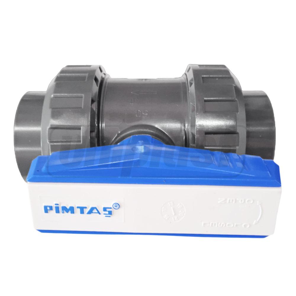 Кран шаровый ПВХ D. 1.1/2" М для питьевой воды Art. 232400502 PIMTAS