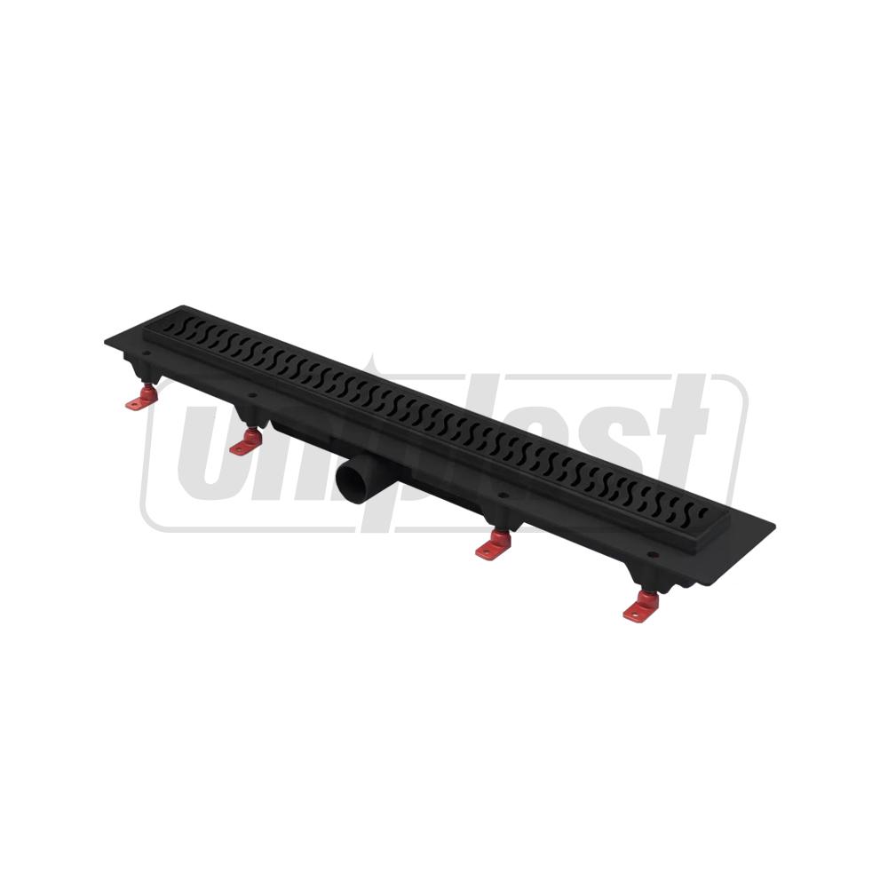 Трап линейный 750 x 60 мм D. 40 x 90° HARMONY BLACK комплект  CHUDEJ