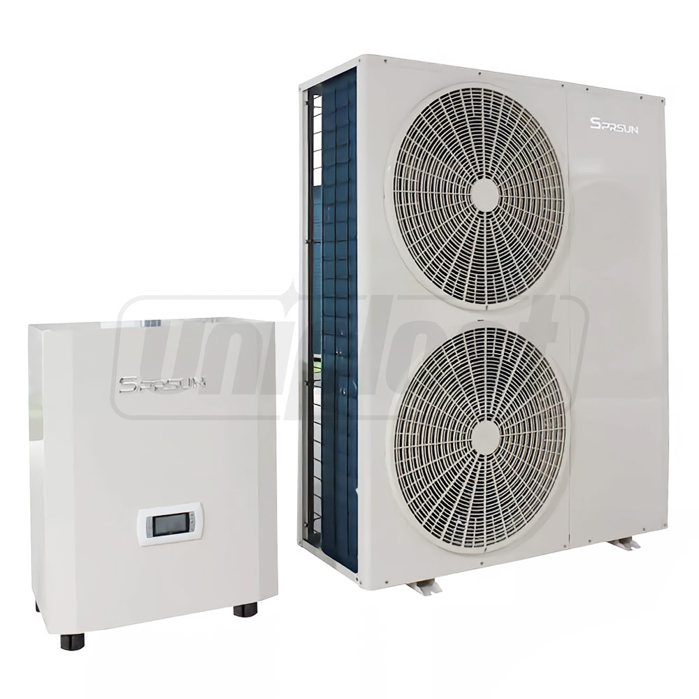 Тепловой насос Split воздух/вода 16.8 kW, контроллер: Carel, компрессор: Panasonic, EVI Split DC Inverter  SPRSUN