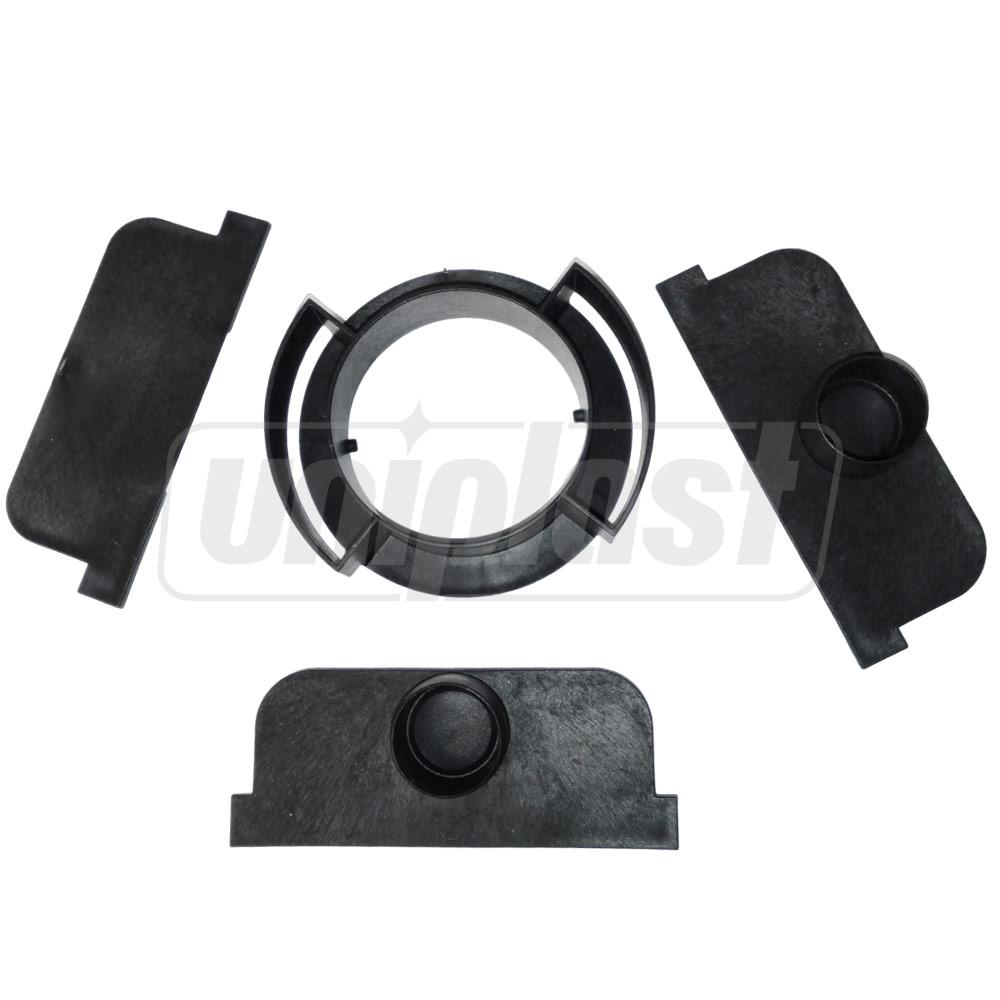 Set canal H50 100/30 mm (negru): adaptor vertical D.110 (1 buc.) + capac frontal cu racord D. 32 (2 buc.) + capac de exterior (1 buc.) A15  MUFLESYSTEM