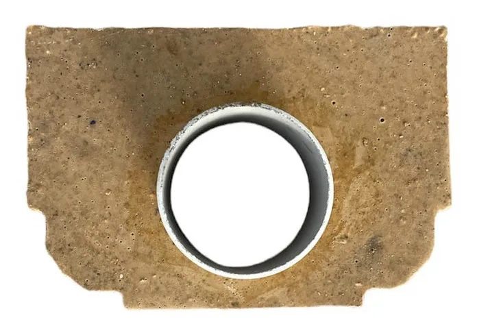 Заглушка-выход фибробетон 300x200 мм D.100 ПВХ для решетки 1000x200x300 мм (комплект 1 наружная + 1 внутреняя) TR