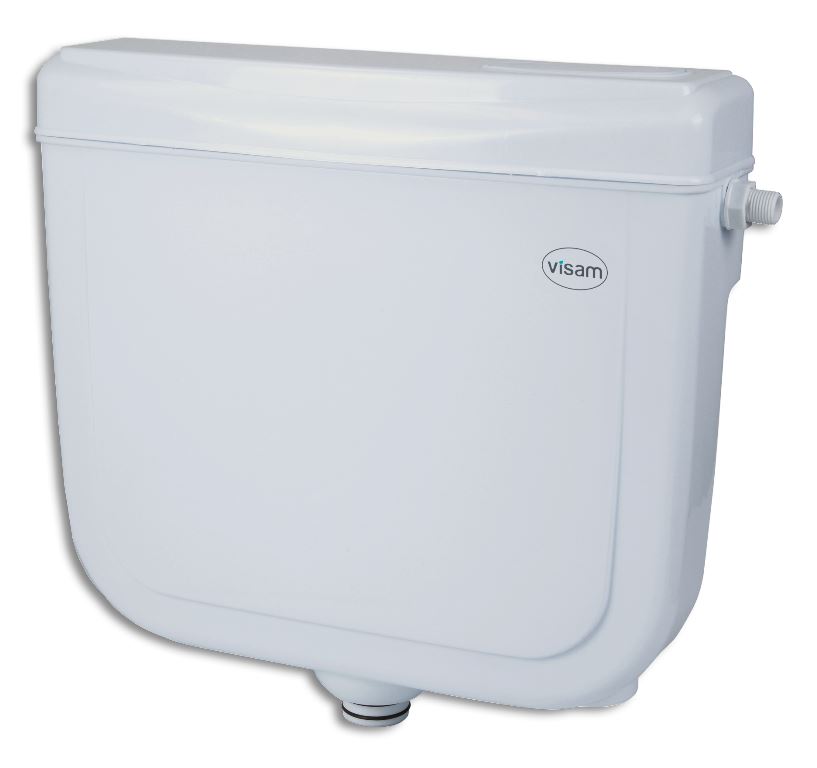 Rezervor WC DENIZ 2000 (buton plastic) cu alimentare laterala 9 L  VISAM