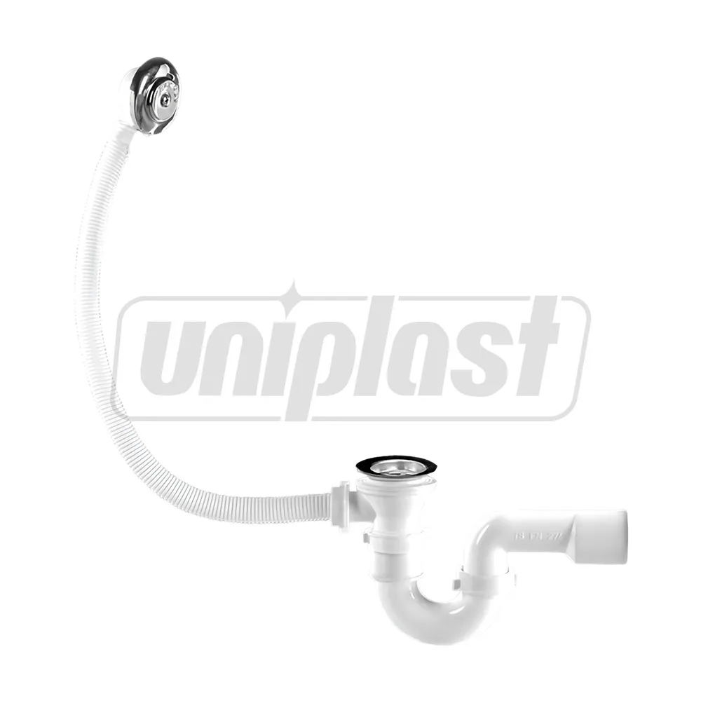 Сифон для ванны D. 1.1/2" x 40 с переливом, без гибкой трубы  METLINE