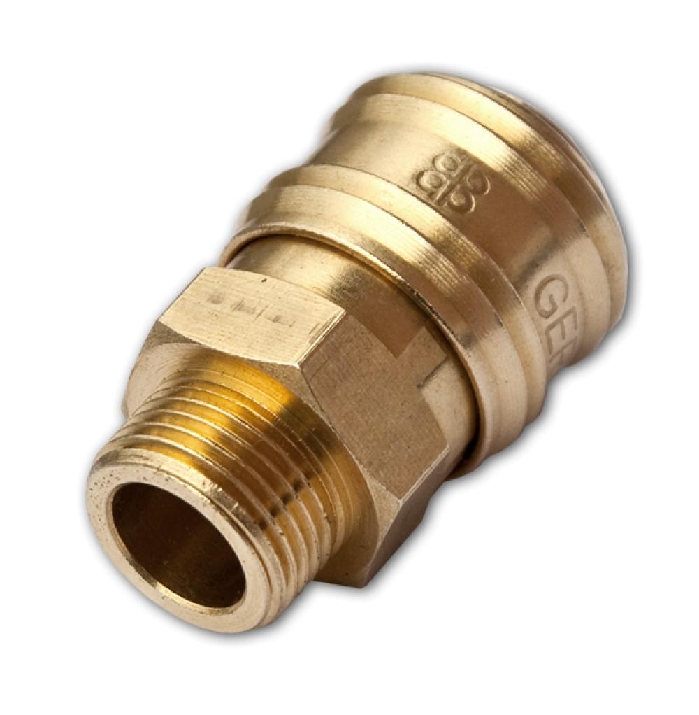 Соединение пневматическое быстросъемное Папа D. 3/8" латунь SE2-3SM BRADAS