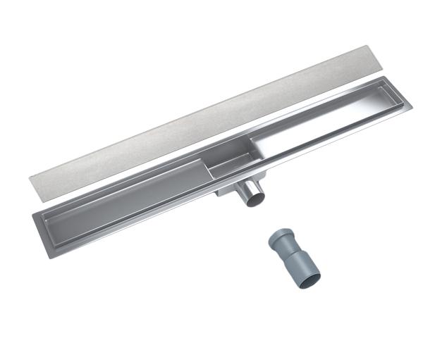 Rigola de dus lineara set 600 x 70 mm D. 50 x 90° SMOOTH (Otel Inox, neted) FLH40-A2 С15 UNIPLAST