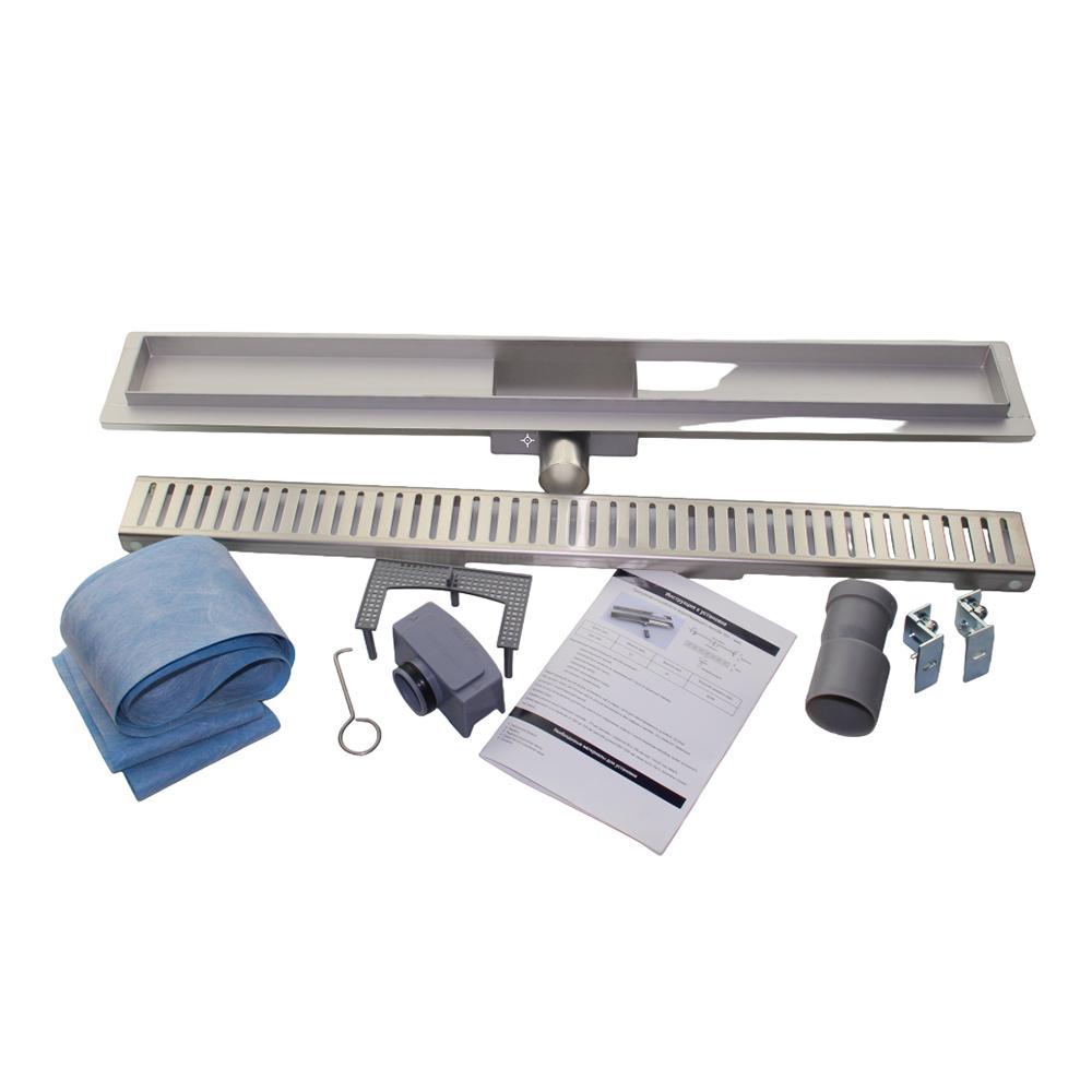 Rigola de dus lineara set 600 x 70 mm D. 50 x 90° STEP (Gratar clasic) FLH40-A2 С07 UNIPLAST