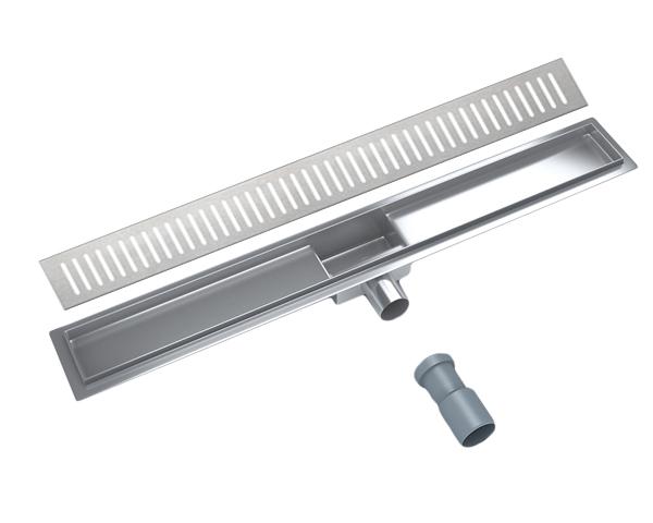 Rigola de dus lineara set 600 x 70 mm D. 50 x 90° STEP (Gratar clasic) FLH40-A2 С07 UNIPLAST