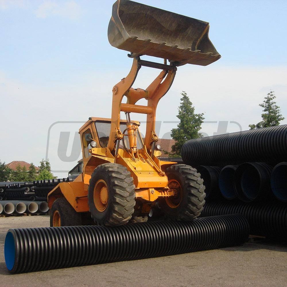 Труба дренажная гофрированная HDPE OD.315 (271) SN4 270° c раструбом L=6 м
