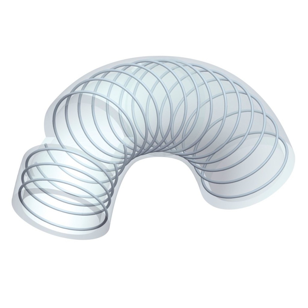 Furtun PVC cu spirala din metal pentru aspiratie si ventilatie D.120 METAL PU