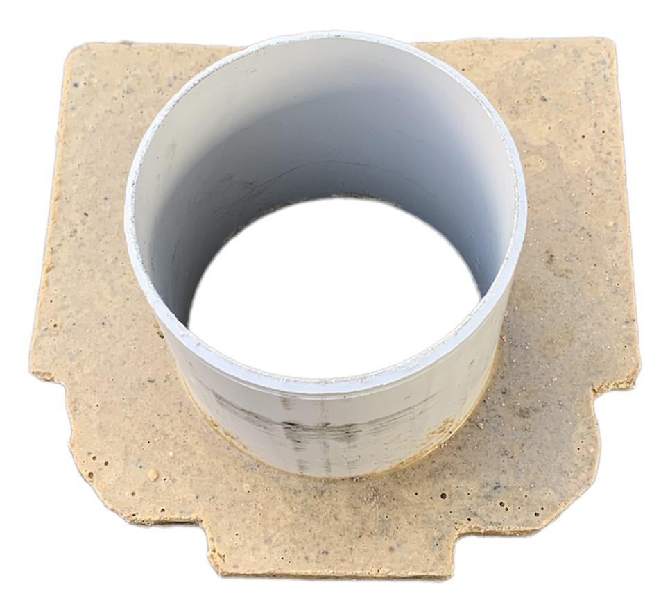 Set placa (2 buc.) capat fibrobeton 200x200 mm D.100 PVC pentru rigole 1000x200x200 mm (set 1 buc. exterioara + 1 buc. interioara) TR