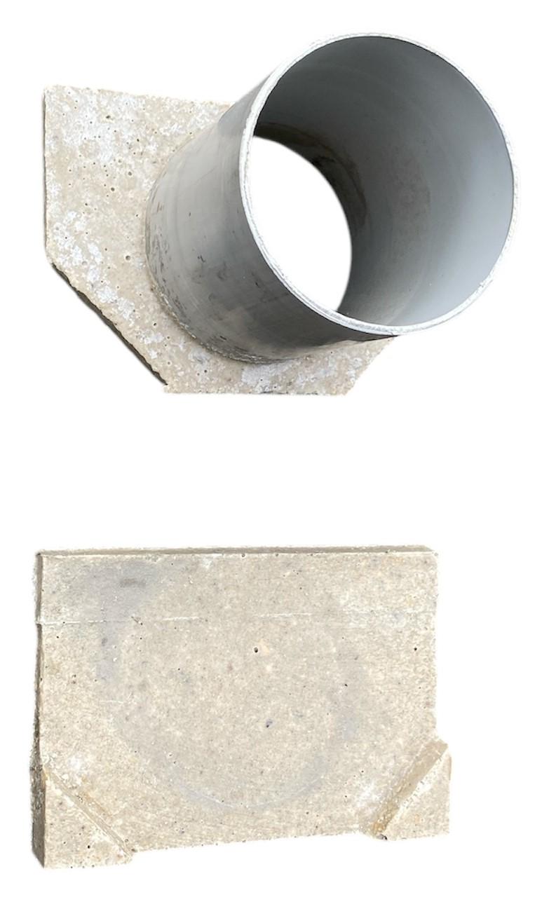 Set placa (2 buc.) capat fibrobeton 125x100 mm D. 75 PVC pentru rigole 1000x125x100 mm (set 1 buc. exterioara + 1 buc. interioara) TR