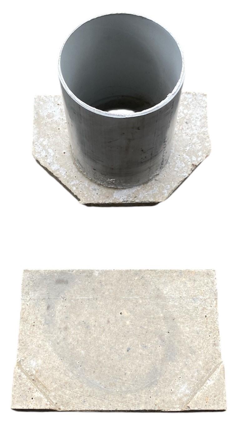 Set placa (2 buc.) capat fibrobeton 125x100 mm D. 75 PVC pentru rigole 1000x125x100 mm (set 1 buc. exterioara + 1 buc. interioara) TR