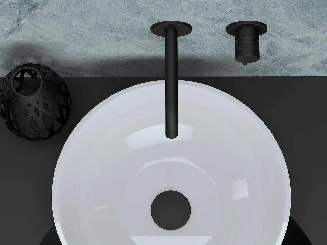 Baterie lavoar perete ingropata X-STYLE X15PNO (negru mat)  REMER