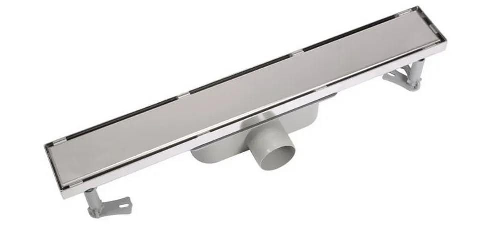 Rigola de dus lineara set 600 х 68 mm D. 50 x 90° SMOOTH INOX VISAM