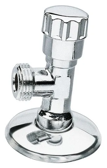 Кран угловой вентильный D. 1/2" x 3/8" П/П PN16 латунь хромированная, с отражателем 348SD  ITAP