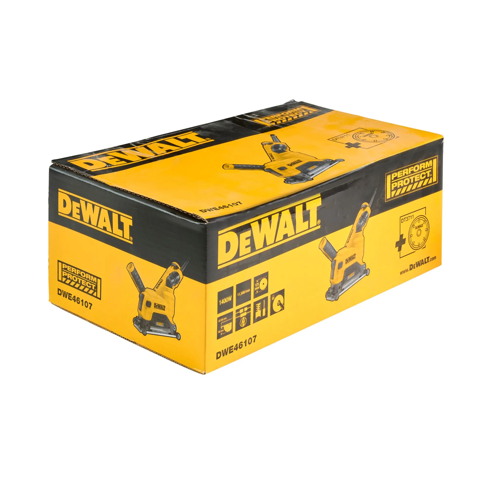 Set DWE46107 (polizor unghiular DWE4237 + protector pentru taiere beton DWE46225) 1400W  DEWALT
