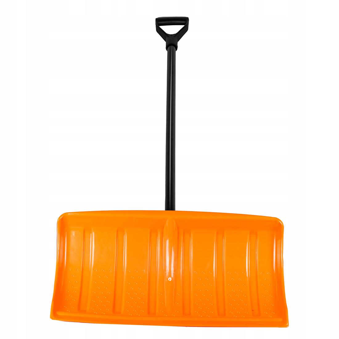 Лопата для снега пластиковая 55 см (оранжевая) с черенком металлическим KT-CXG811  BRADAS